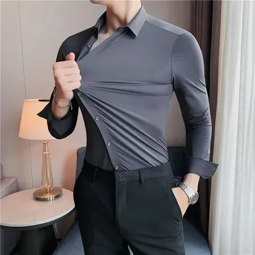 Camisa Social Elástica Masculina Lumiére Rouvier