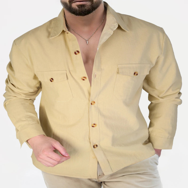 Camisa de Linho Masculina Clauvine