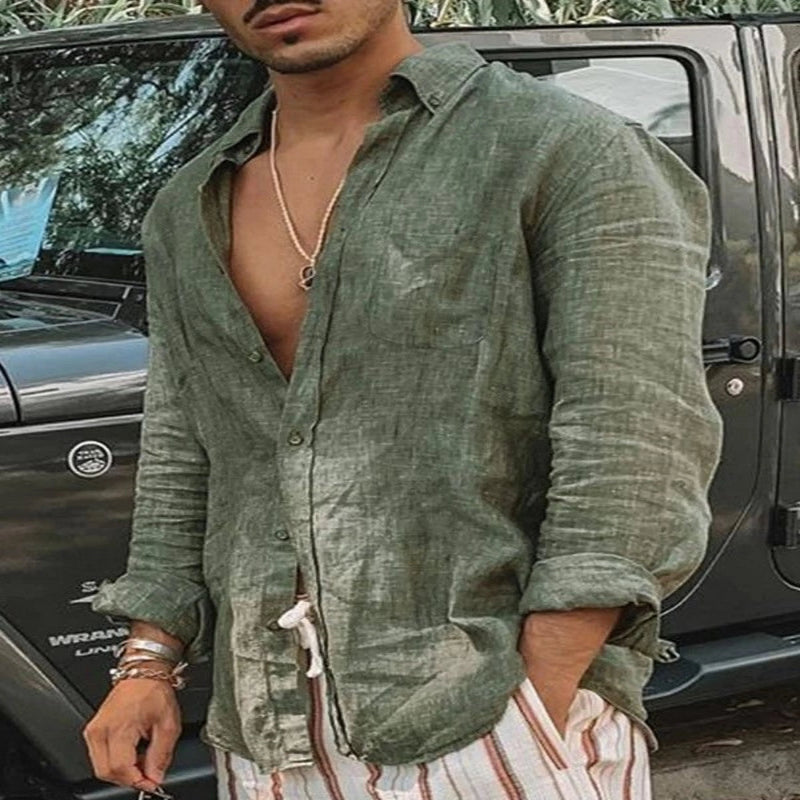 Camisa de Linho Masculina Avennor