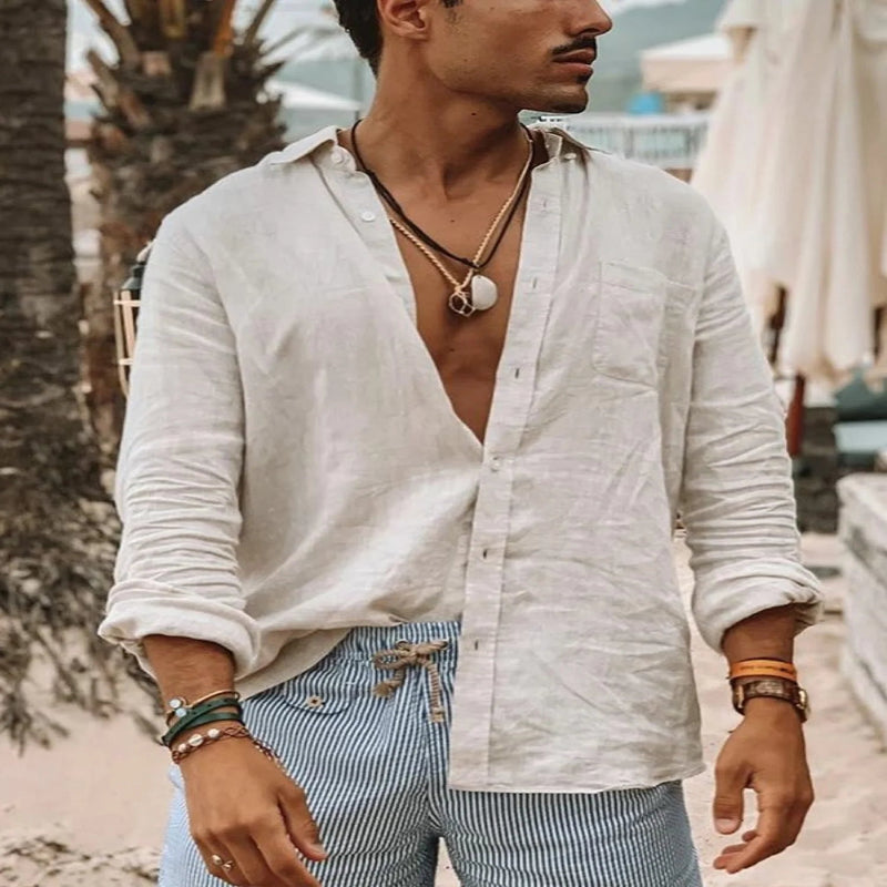 Camisa de Linho Masculina Avennor